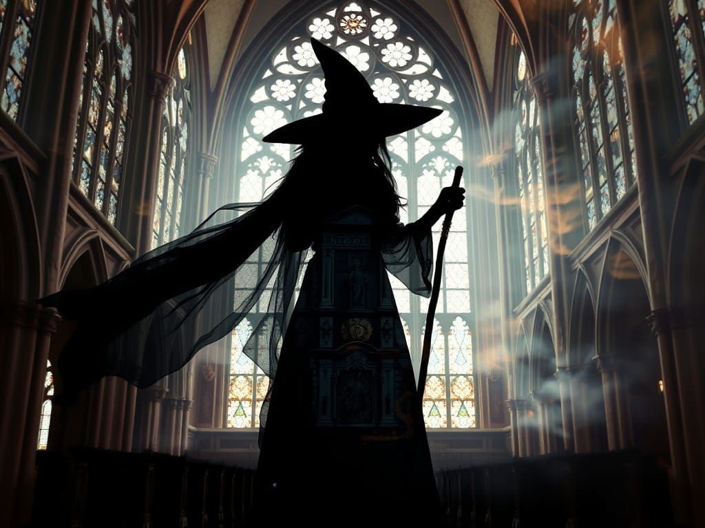 Ethereal Witch in Cathedral Glow