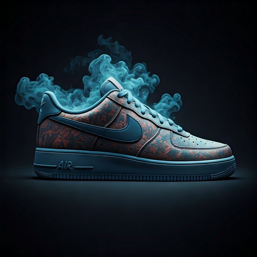 Mystical Air Force 1 Shoes in a Dreamlike, Dark Fantasy Worl...