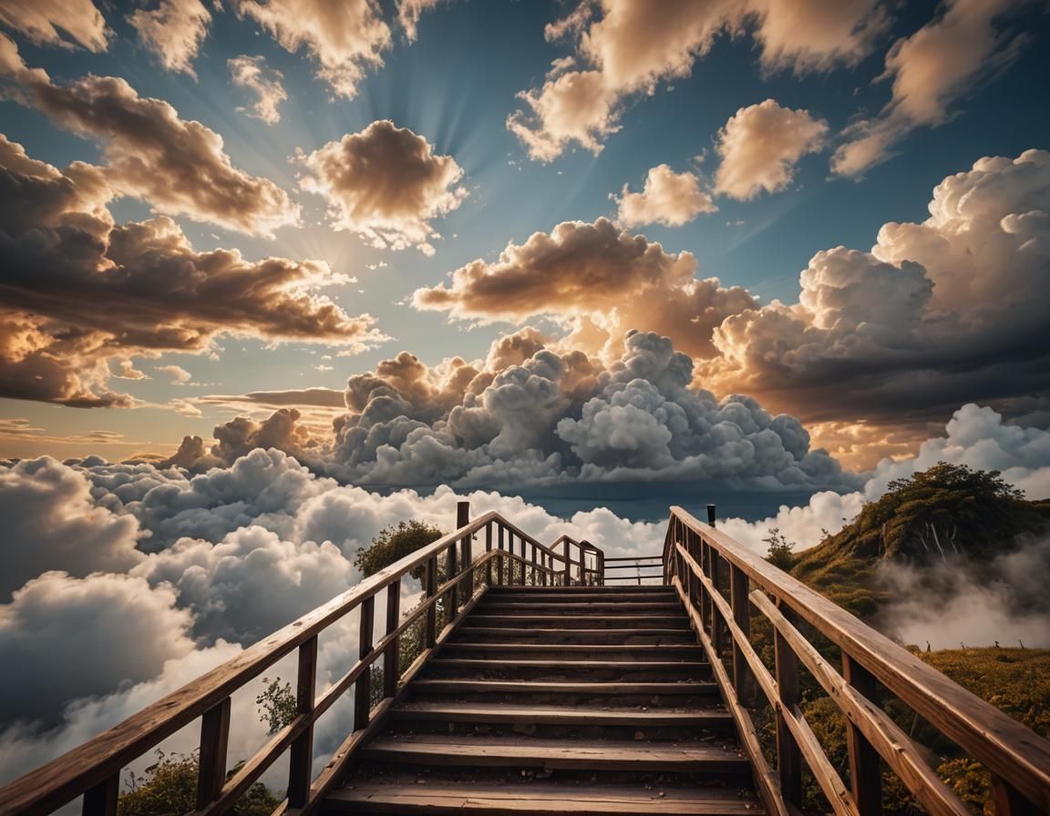 Crystal Stairway Ascending to Heaven: Dreamlike Photography