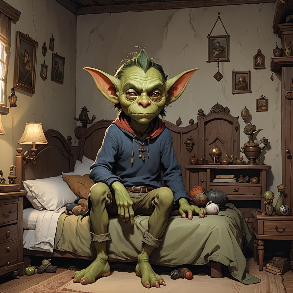 Handsome Goblin in Bedroom