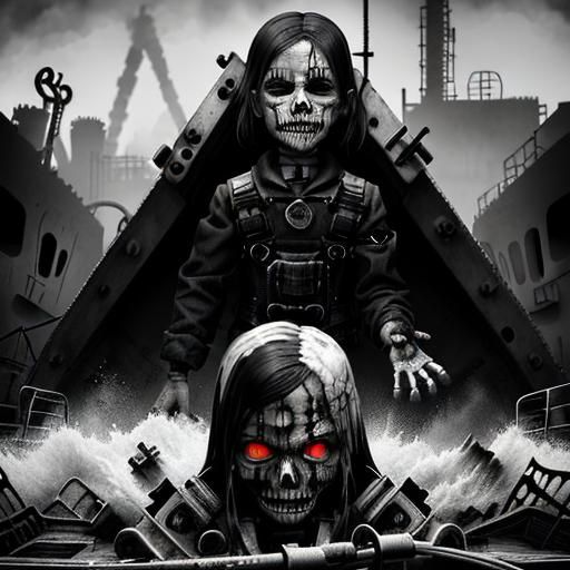 Post-Apocalyptic Wonderland: Monochrome Industrial Abstract