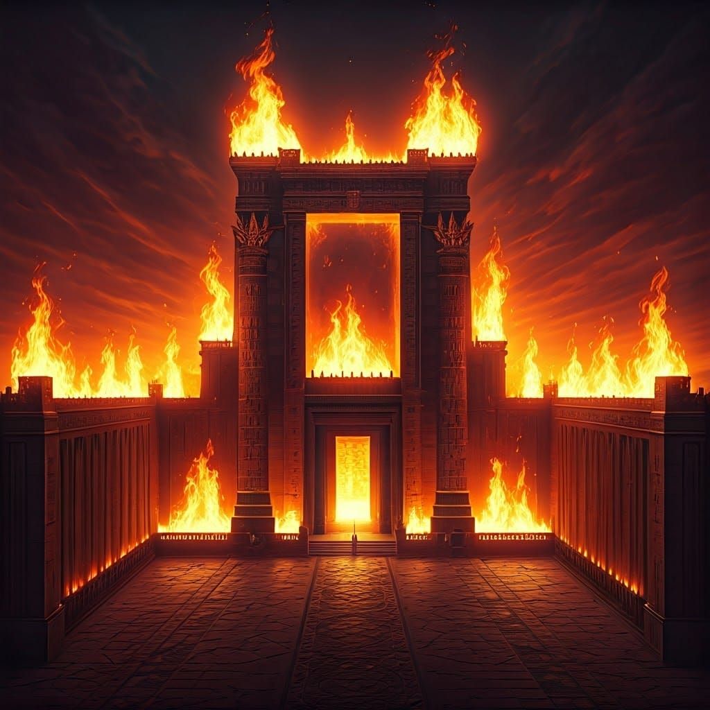 Majestic Temple of Blazing Inferno in Second Temple Style