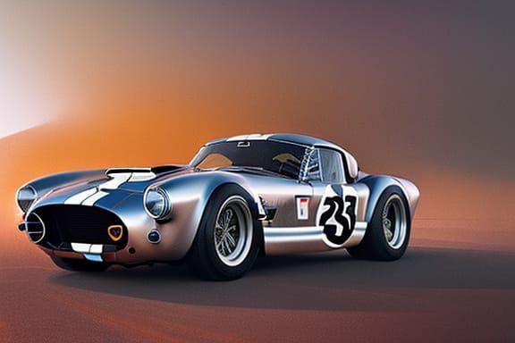 Ford Shelby Cobra Daytona in Watercolor Portrait