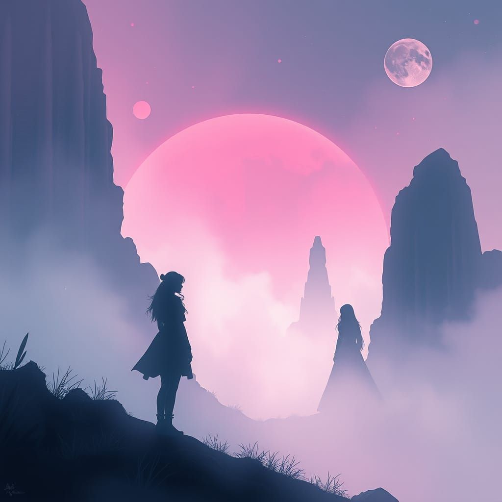 Ethereal Futuristic Silhouettes in a Dreamy Atmosphere