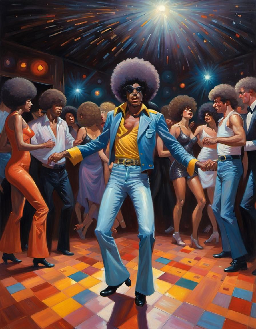 Batman with Afro Dancing in Disco Style