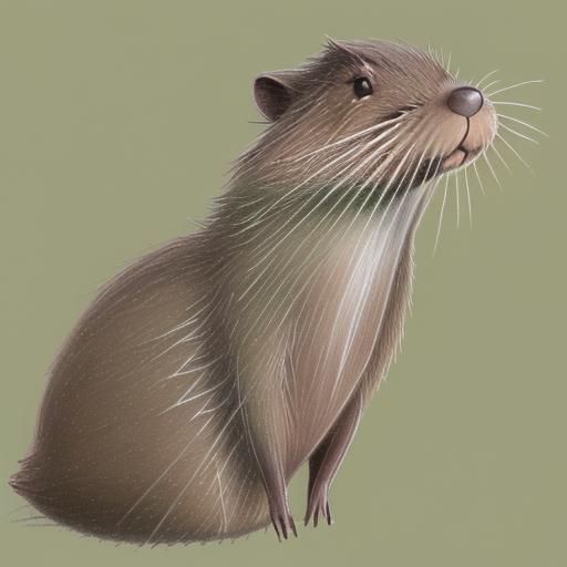 Umber Nutria Sketch in Colored Pencil