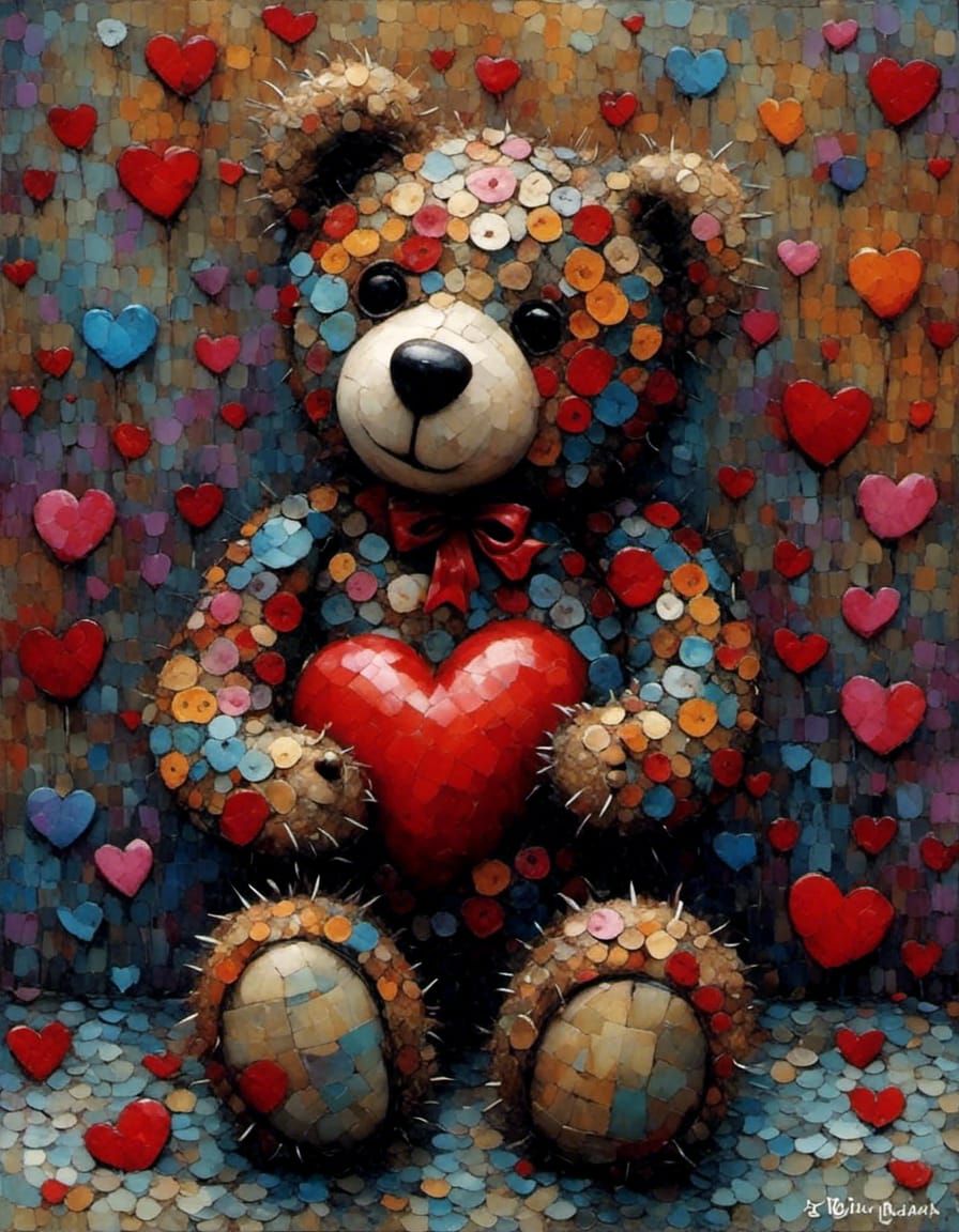 whimsy valentine's day teddy bear