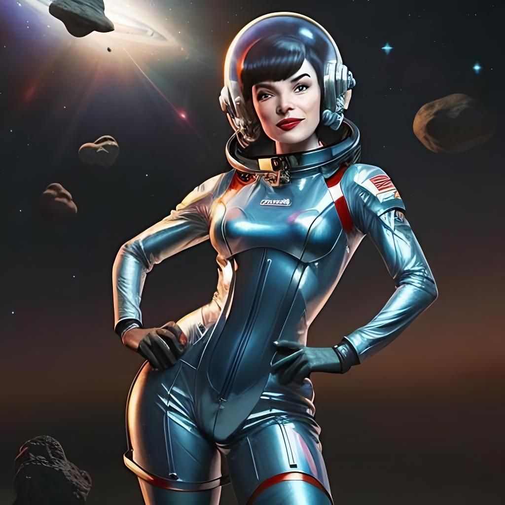 Sci-Fi Space Explorer in Retrofuturist Style