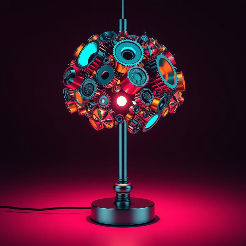 Unique Auto Part Lamp in Mid-Century Modern Style