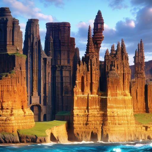 Photorealistic 3D Beach Scene with Palms and Waves