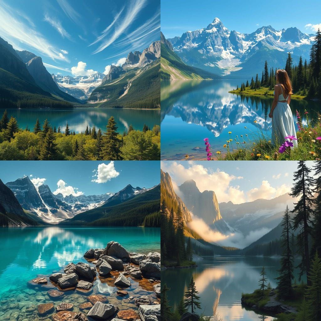 Mountain Lake Landscape in Photorealistic Detail