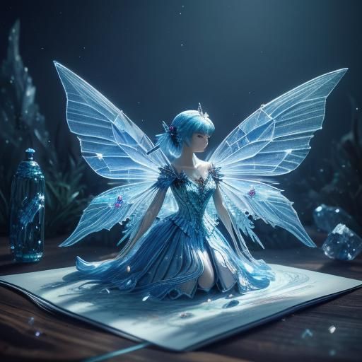Crystal Fairies in Magical Pop-Up Book in 3D