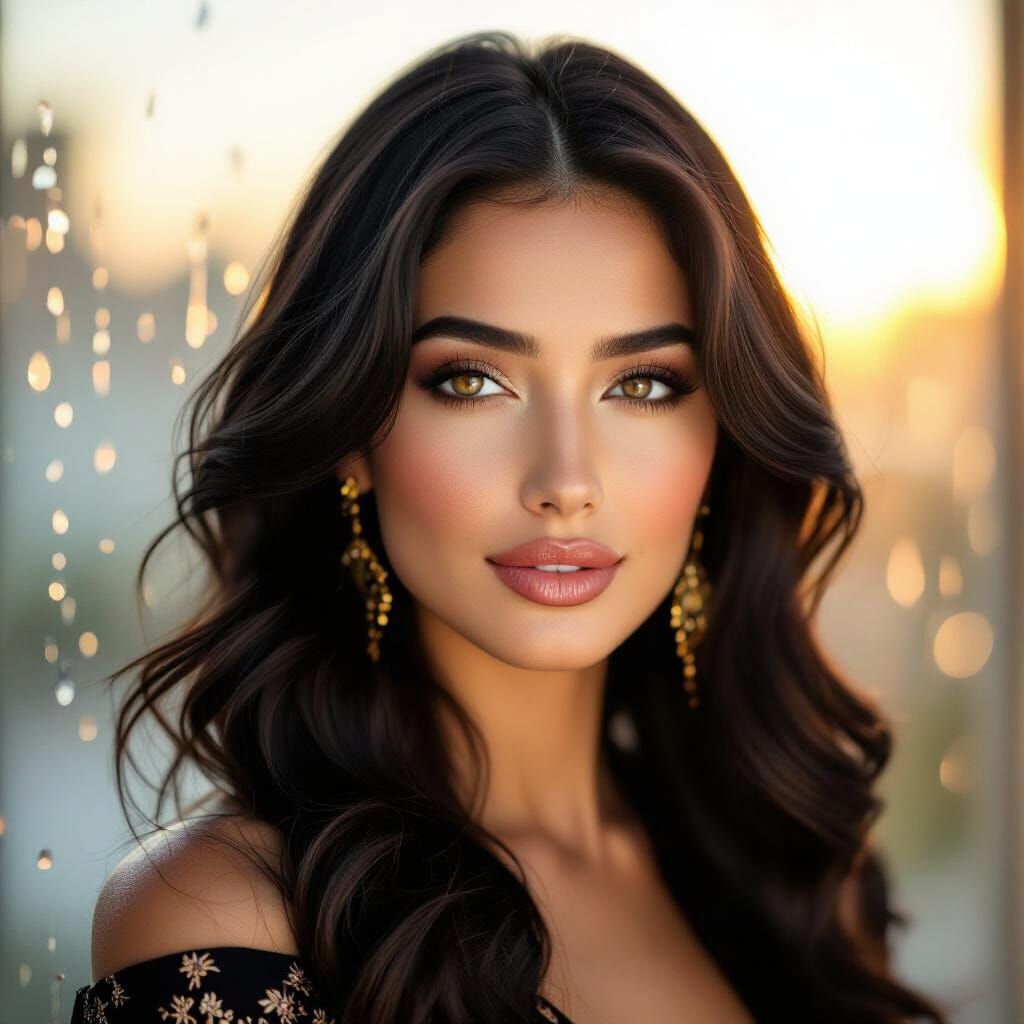 Persian Woman Portrait with Golden Hour Lighting