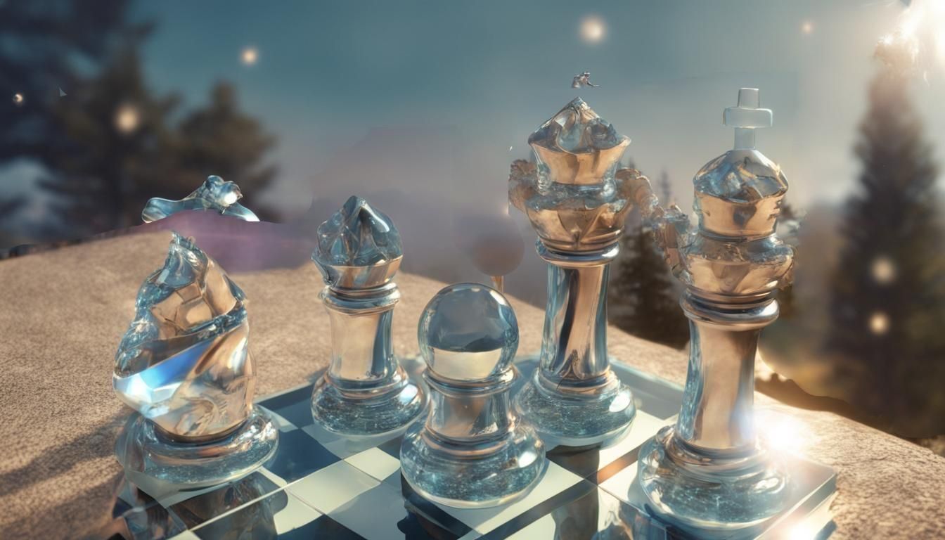 Glass Castle and Knight Under Starry Sky