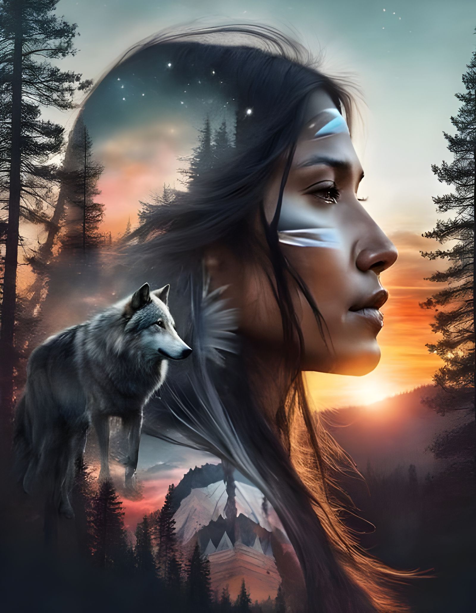 "Sungmanitu Tanka" (wolf), the Lakota Sioux Indian spirit animal.