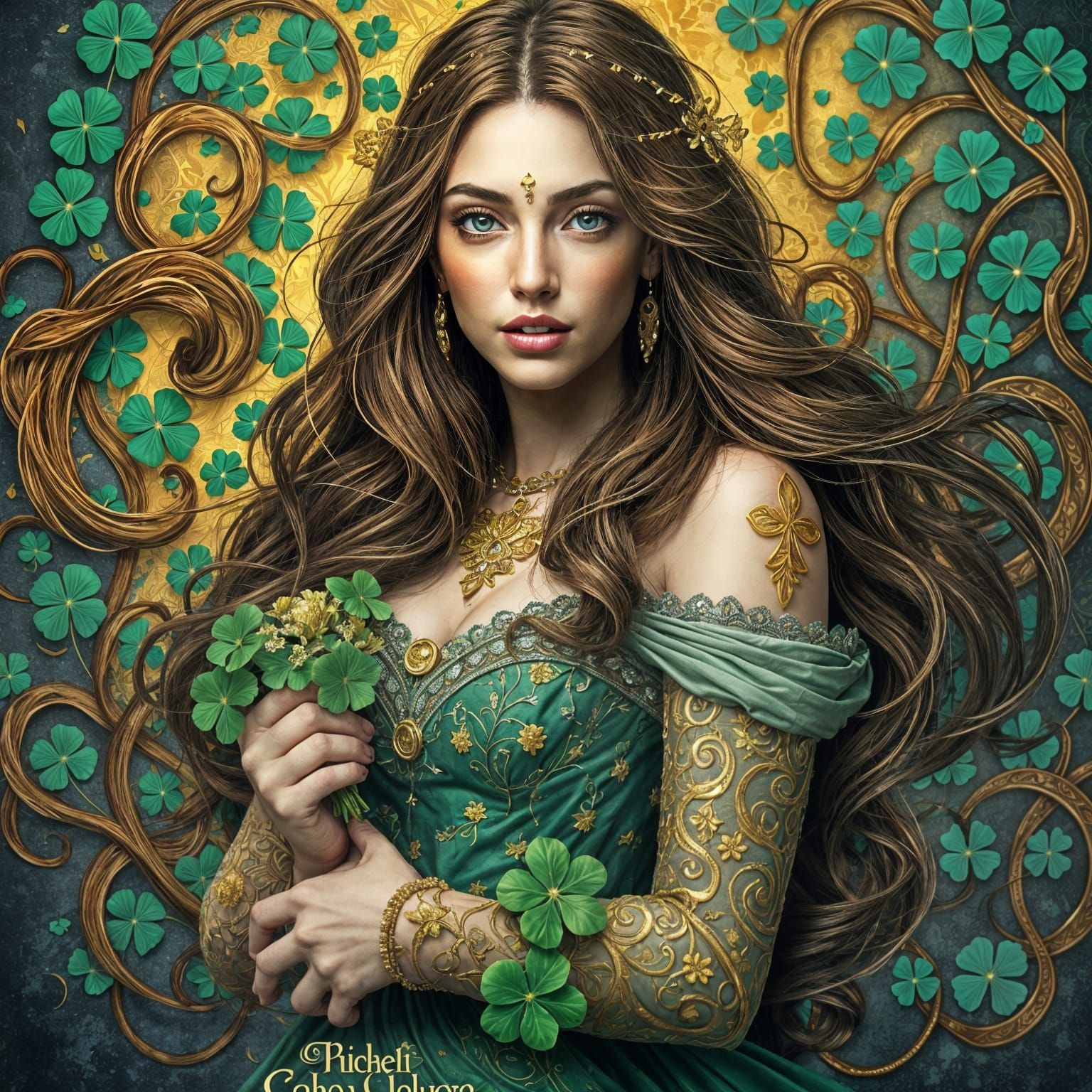 Celtic Queen in Surreal Graffiti Art Style