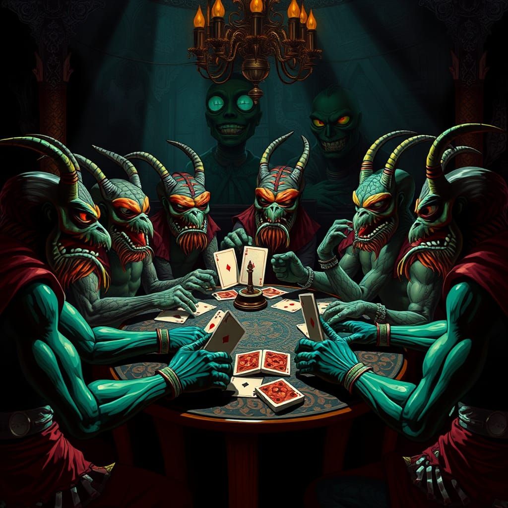 Grues of Zork Playing Double Fanucci