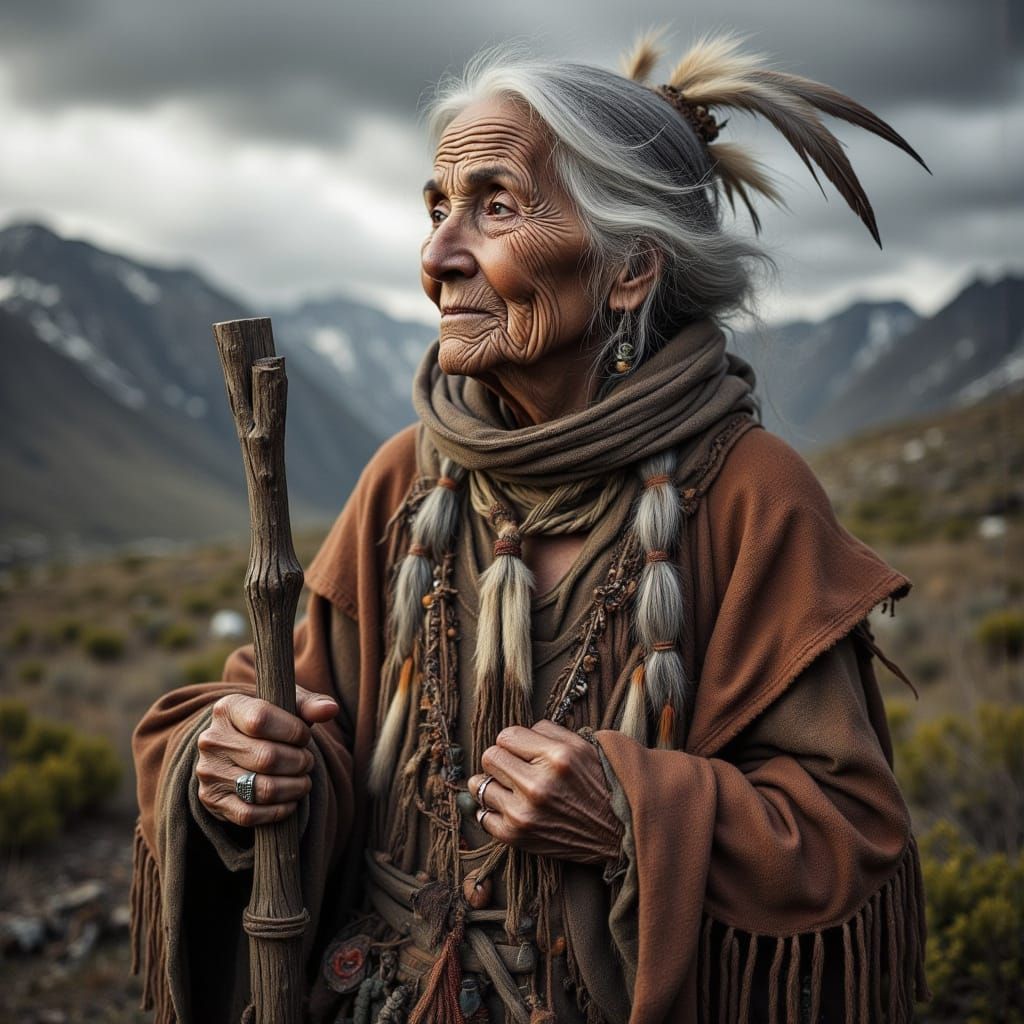 Elderly Native American Woman's Resolve Over Ancestral Lands