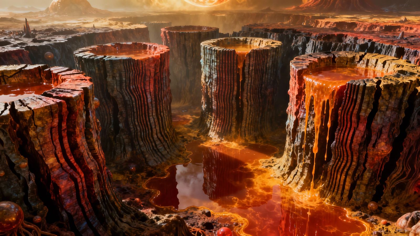 Chaotic Fissures on Venus in Hyperrealist Style