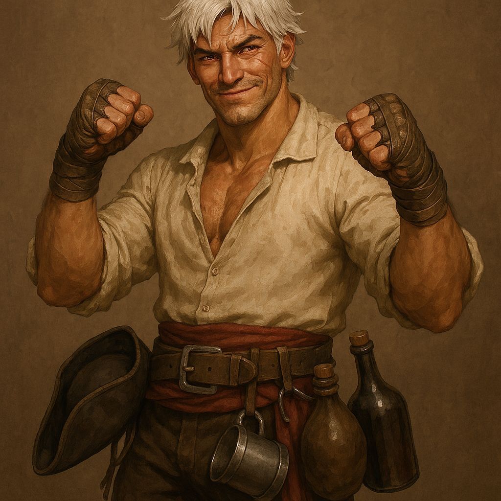Swashbuckling Pirate Boxer with a Cheeky Grin