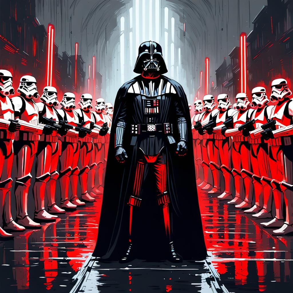 Darth Vader in a Rózalski-Inspired Sci-Fi Scene