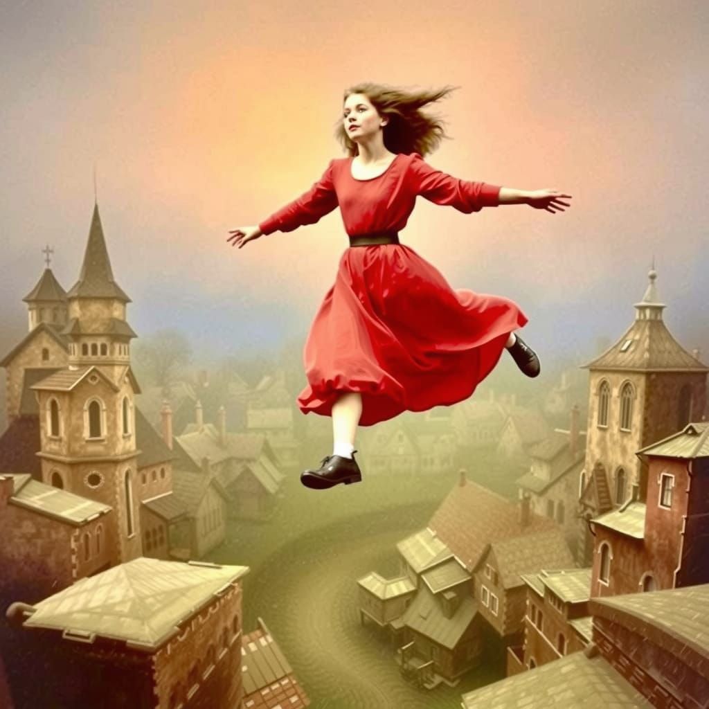 Girl in Red Dream Walking on Air