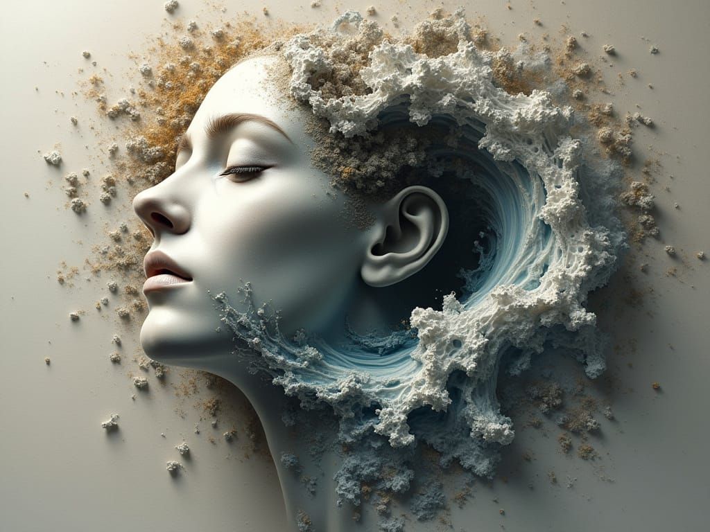 Lost in Art of Hollowness Airbrush Sculptural Rhythm