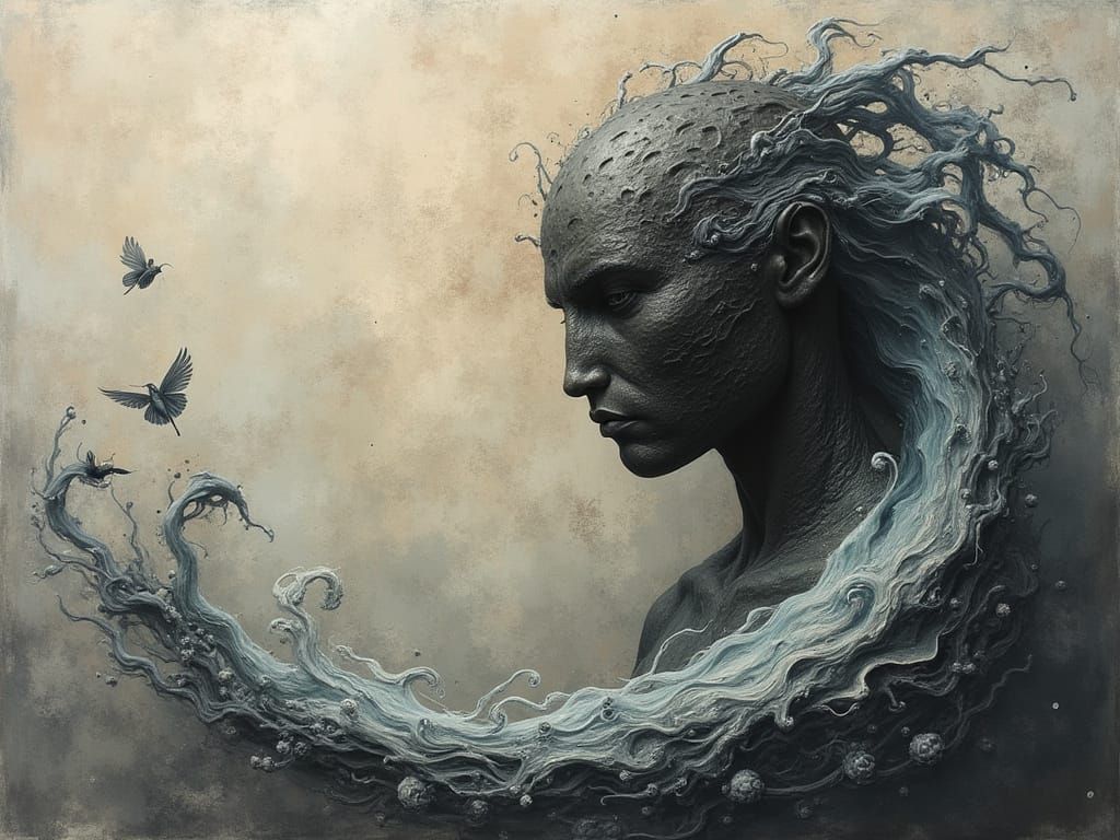 Lost in Art of Hollowness Airbrush Sculptural Rhythm