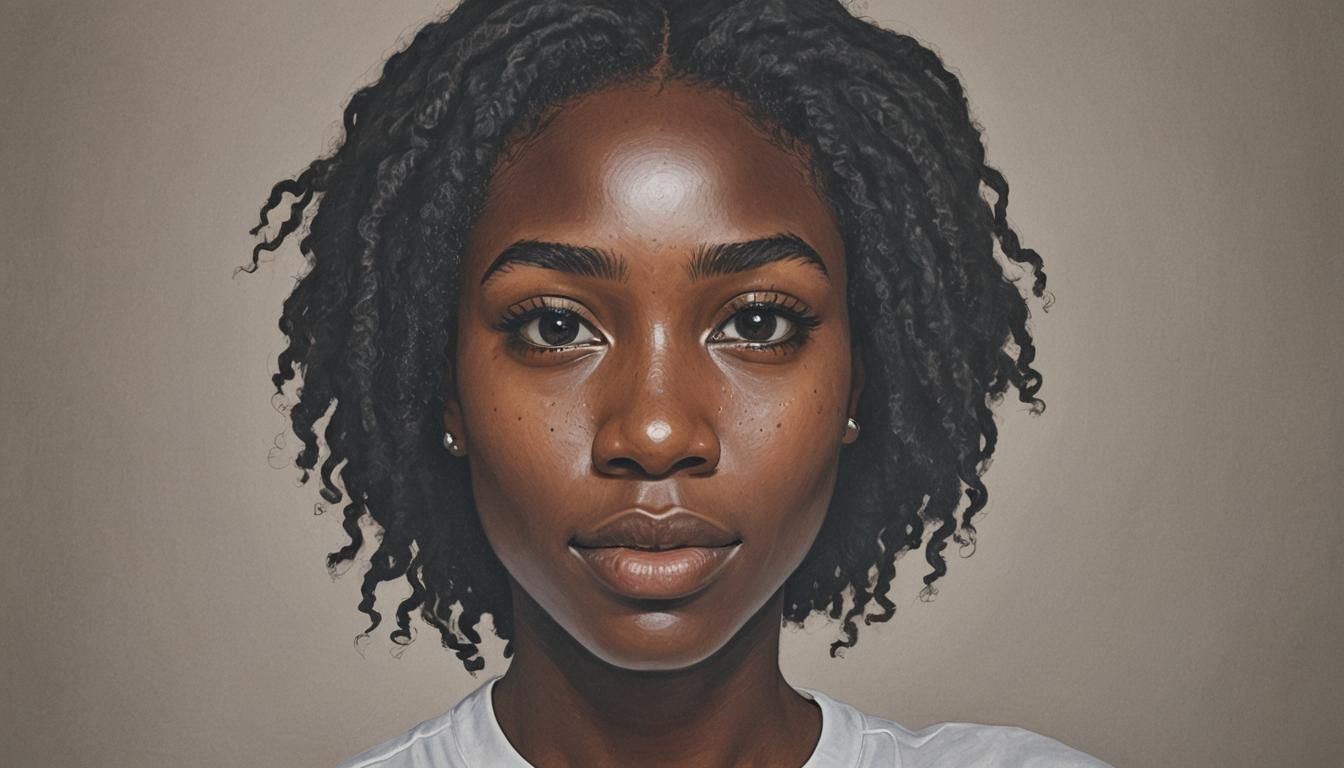 Emotional Portrait of Melanin Beauty, Intricately Detailed