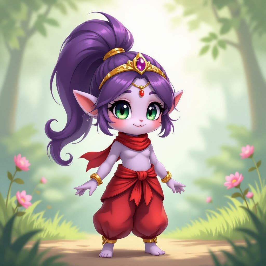 Sprite-like Pokémon with Tiara and Flowing Pants