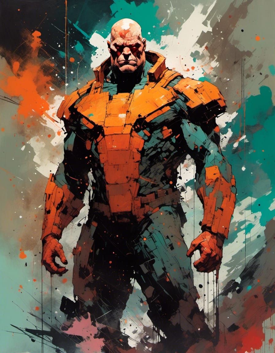 Cosmic Supervillain Portrait in Mixed-Media Collage