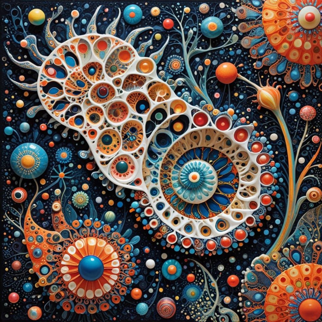 Fractals Unfold in Vibrant Mother of Pearl Hues