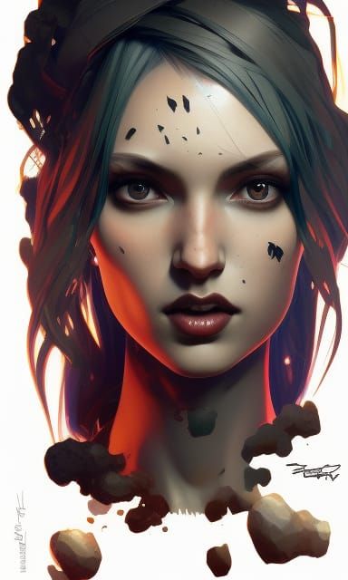 Gothic Female Portrait in Digital Art Style