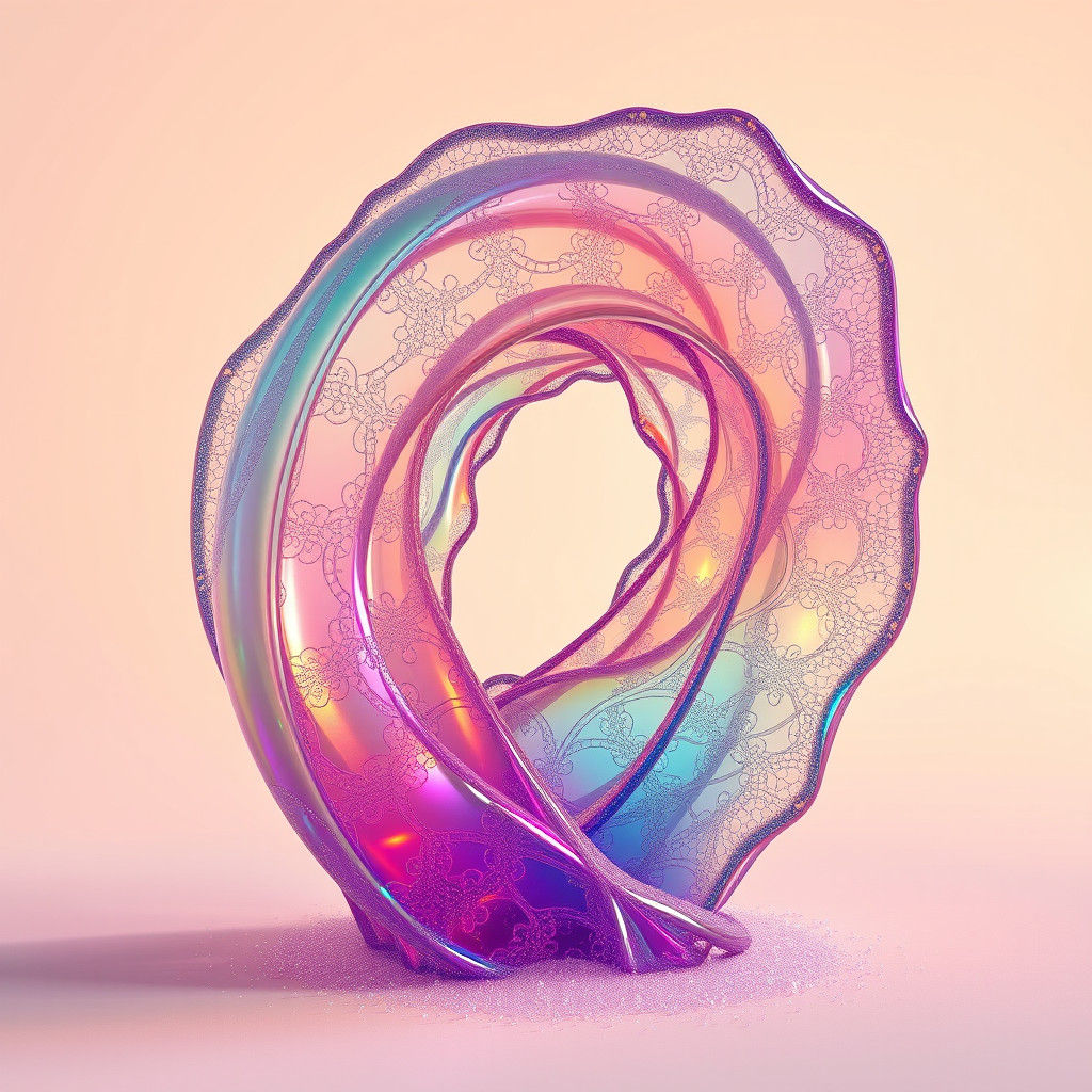 Iridescent Sand Glass Rainbow Sculpture as Matte Painting