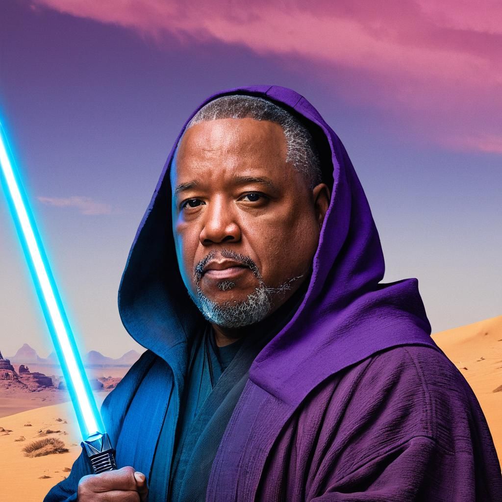 Jedi Master with Purple Saber on Tatooine