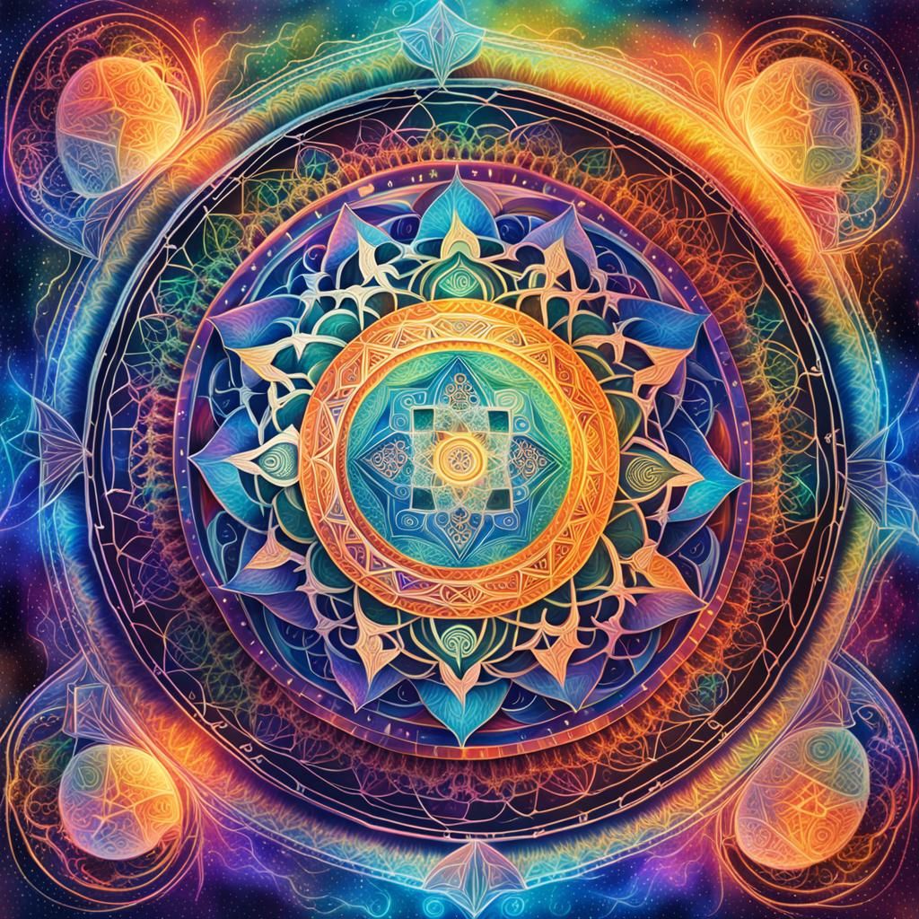 Healing Mandala with Astral Patterns as Visionary Art