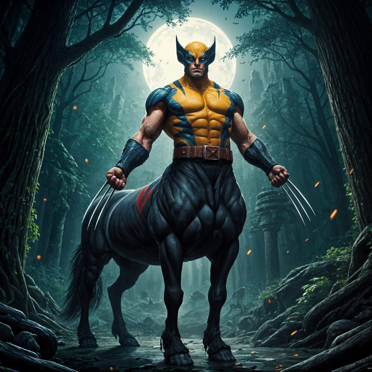 X-Men as Werewolf Centaurs: Detailed Painting