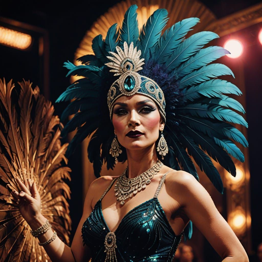 Cabaret Dancer in Art Deco Style