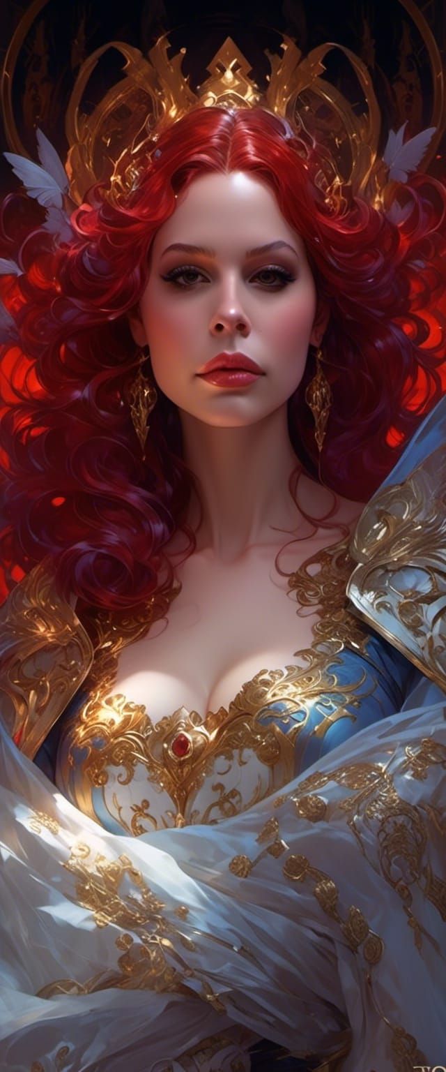 Rococo Woman in Leather and Lace Portrait