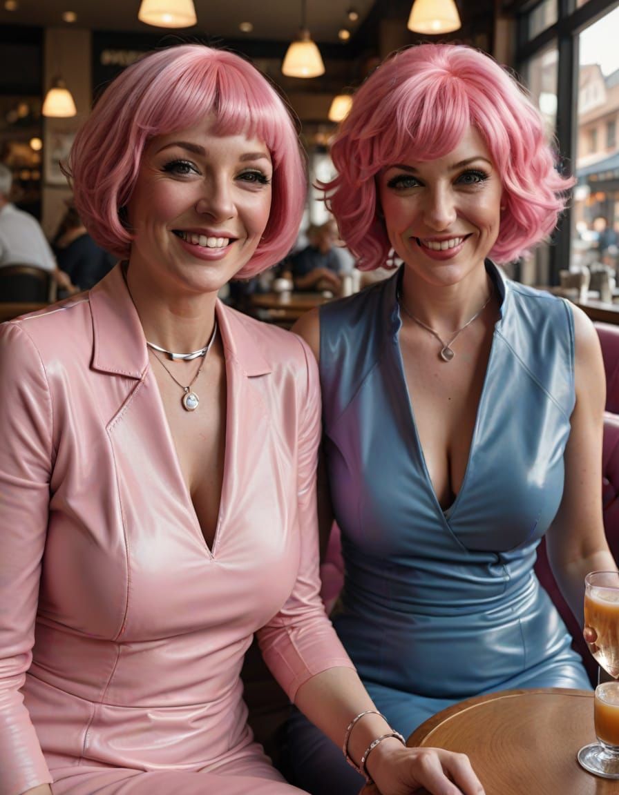 Elegant Woman in Pink Attire, Surrounded by Soft Sunlight