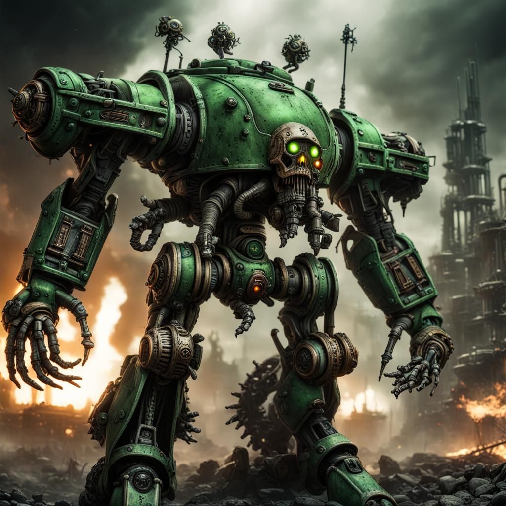 Warhammer 40K big Necron Boss real image post nuclear future war