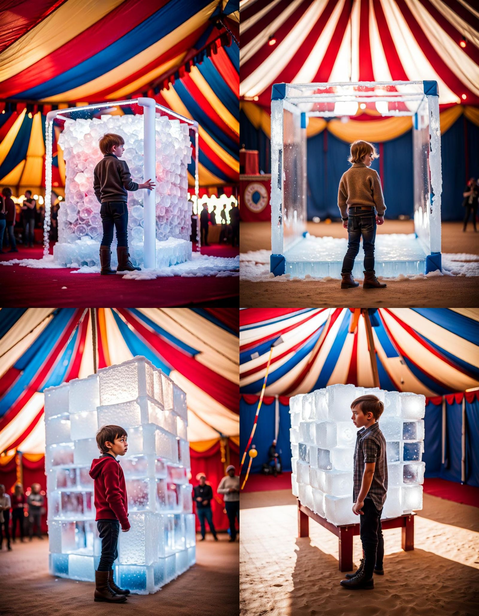 Bewildered Figure in Ice Cube, Professional Photography