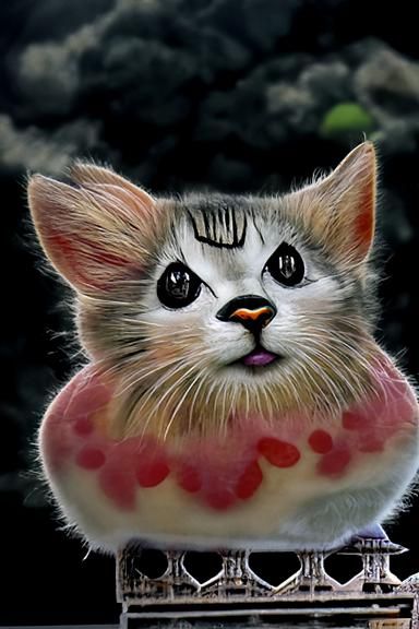 Kawaii Cat Town in Manga Style