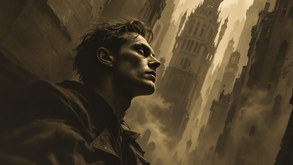 A Haunting Sepia Portrait of a Troubled Soul