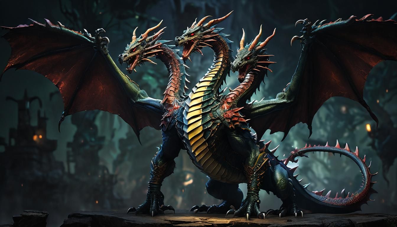 Radiant Hydra Dragon in Anime Fantasy Style