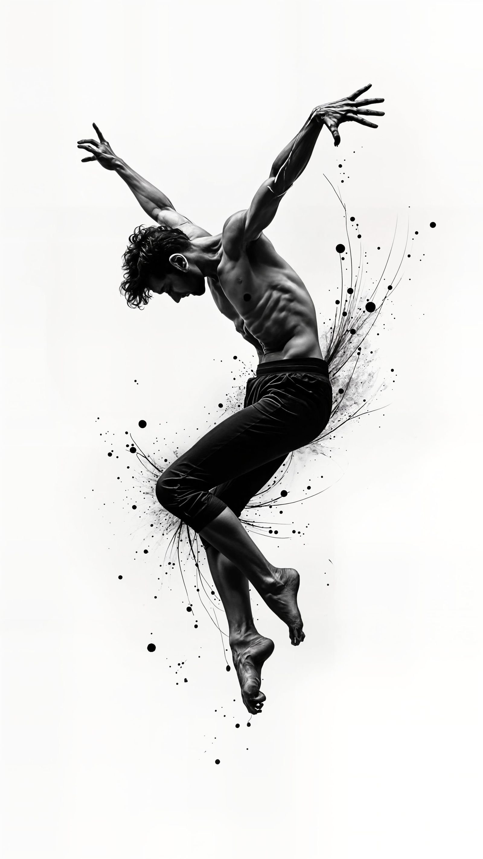 Dynamic Dancer in Motion: Mixed Media Photography