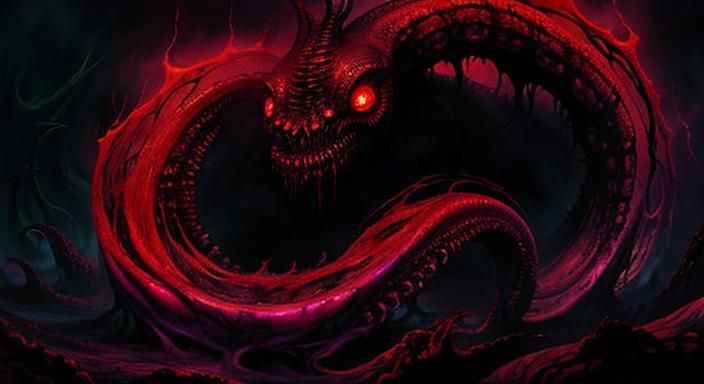 Surreal Cosmic Horror Portrait in Psychedelic Colors