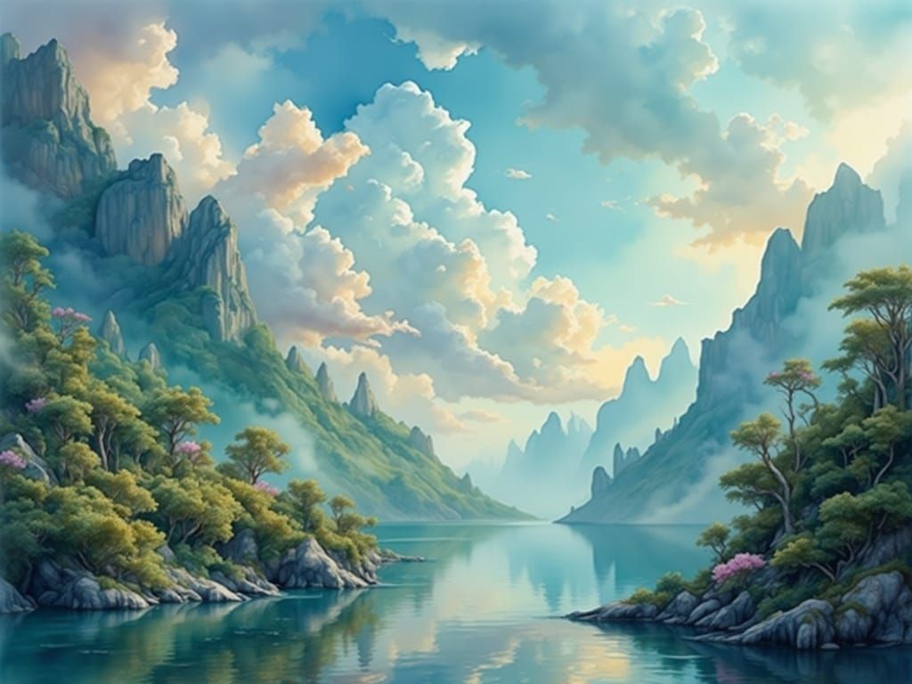 Ethereal Dawn in a Fantastical Earthscape