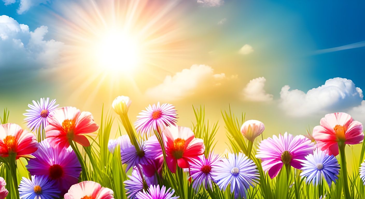 Serene Spring Goddess Radiates Vibrant Colors