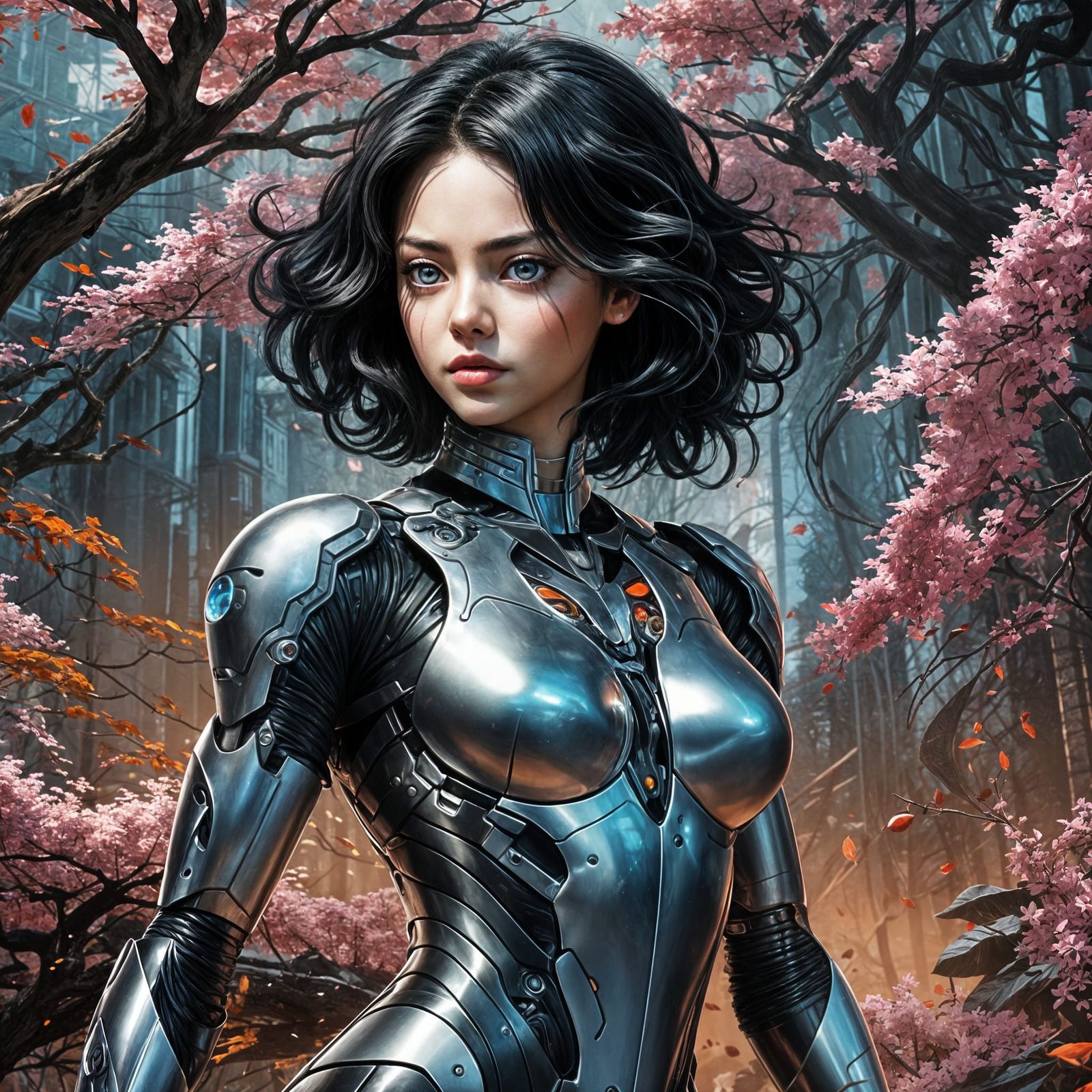 Alita Battle Angel: Detailed Cyborg Sketch in Ink